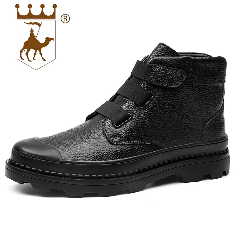 BACKCAMEL Leather Men's Boots High-top Male Non-slip Wear-resistant Large Size 38-46 Work Safety Shoes High Quality | Обувь