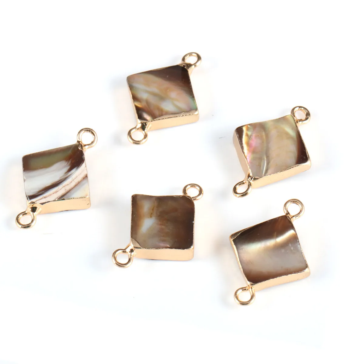 

Natural Shell & Abalone connector diamond shape wholesale lots bulk diy jewelry 14*21mm