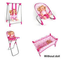 dollhouse stroller rocking chairs swing bed dining chair 4 in 1 baby toy girl furniture doll house accessories pretend play