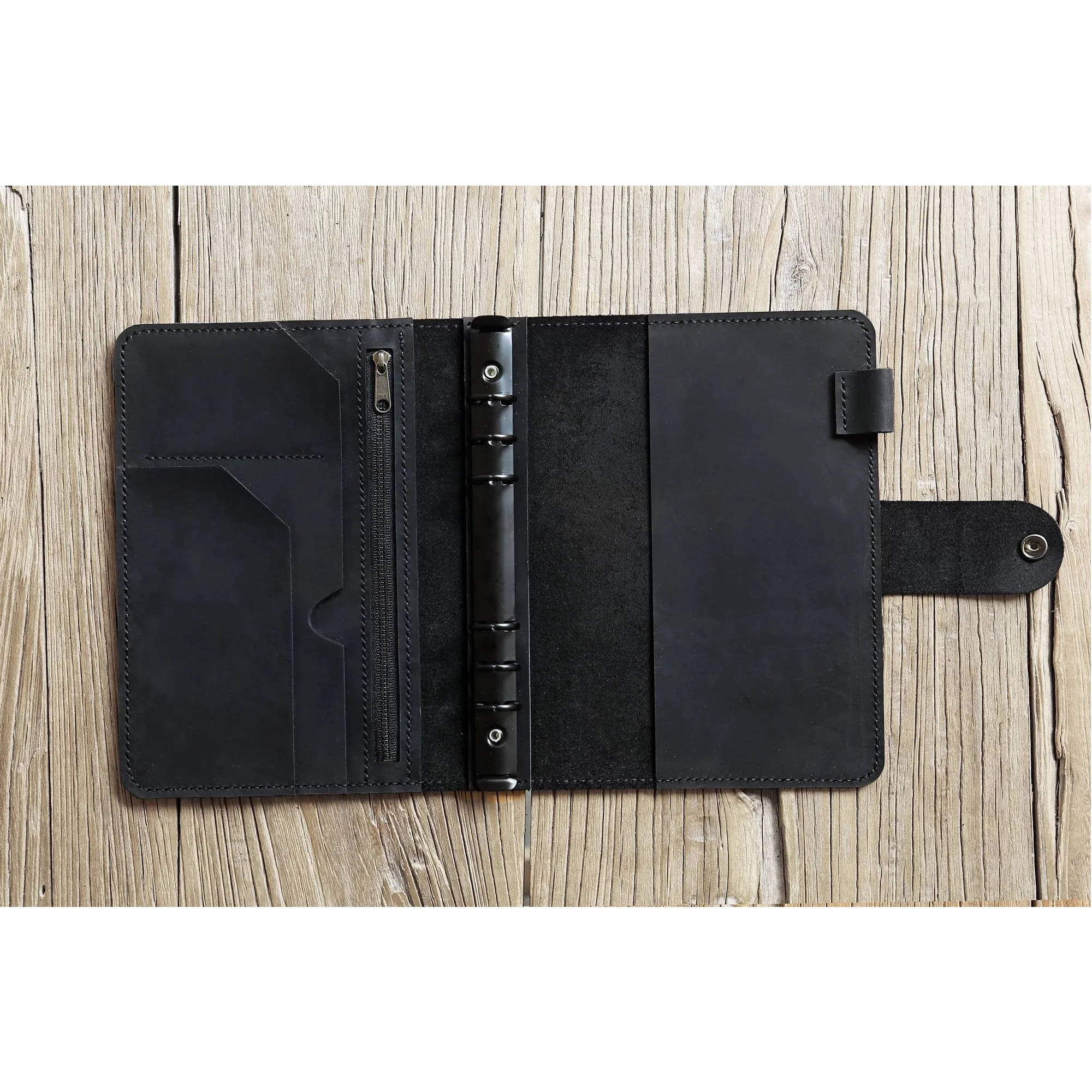 Черный кожаный ежедневник A5