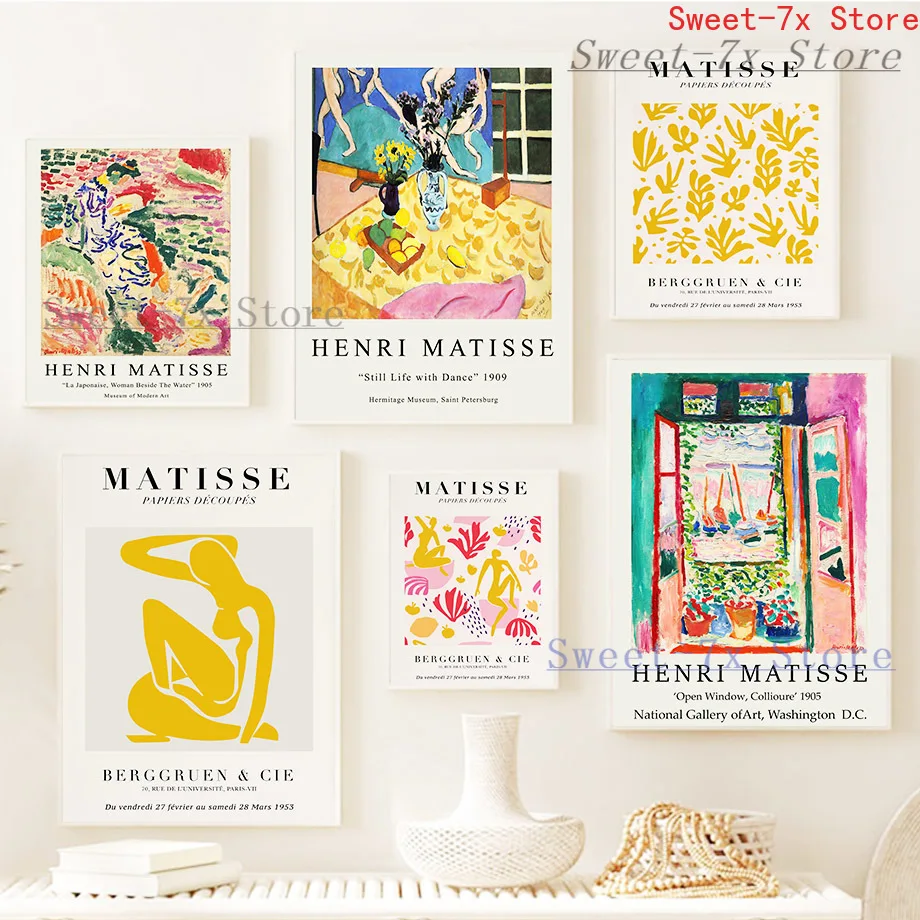 

Matisse Abstract Figure Watercolor Canvas Painting Art Nordic Posters and Prints Wall Pictures for Living Room Decor Frameless