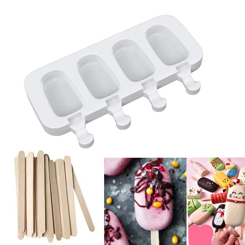 4 ячейки большой размер силиконовая форма для мороженого лоток льда бочонок Diy