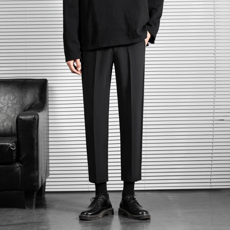 

Youth fall feeling nine-point trousers male Hong Kong style autumn straight small-footed suit pants casual small trousers