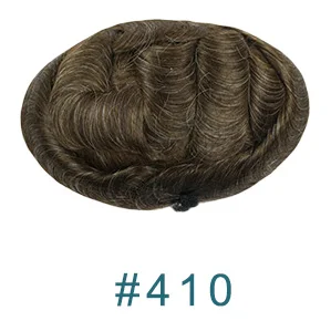 410 # Full Poly Mens Toupee All Skin Hairpieces Blonde Thin Skin Human Hair Systems Hair Replacements All PU Wigs for Men 8x10 Inches - Парик Цвет: 410 #