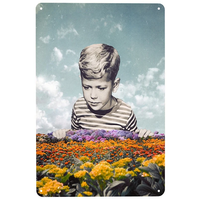 

Flower child printed Vintage Metal Signs Retro Tin Signs Funny Poster Decor for Bar Pub Club Decoration for Living Room Home