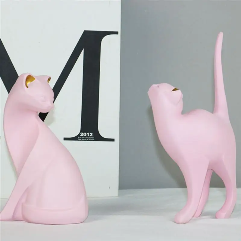 1 шт. фигурка животного из смолы розовый кот украшение для рабочего стола