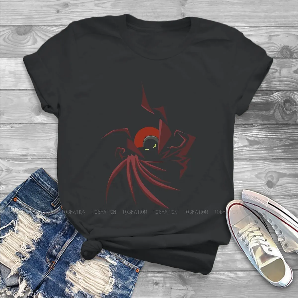

Animated Series Women Clothing SPAWN Comic Graphic Print Female Tshirts Vintage Gothic Loose Tops Tee Kawaii Girls Streetwear
