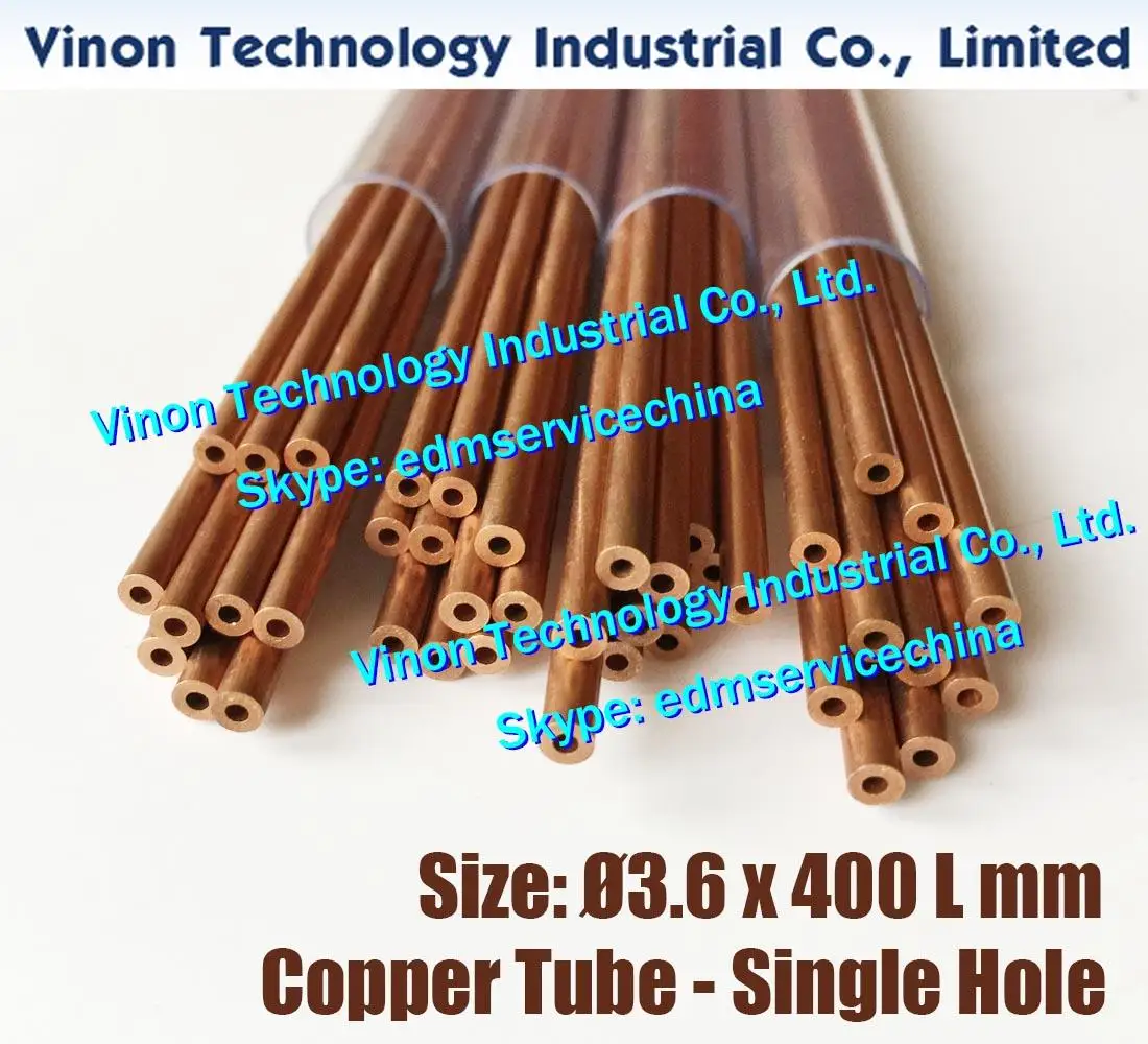 

Ø3.6x400Lmm Copper Tube Single Hole (30PCS/LOT), Copper EDM Tubing Electrode Tube Diameter 3.6mm Length 400mm for Drilling EDM