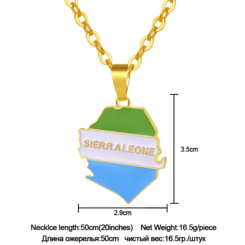 Ожерелье с картой из шри-Леоны для женщин и мужчин подвеска золотого цвета