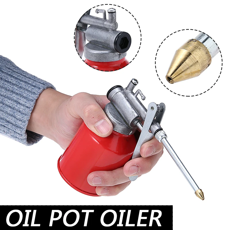 

1 шт. масляная банка 250 мл масляная банка литой корпус с жестким носиком насос для большого пальца масляная Форсунка для домашних инструмент...