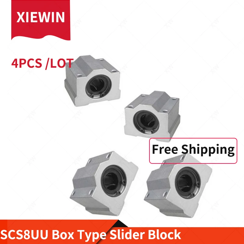 Бесплатная доставка 4 шт./партия SC8UU SCS8UU 8 мм Линейный шарикоподшипник блок для ЧПУ