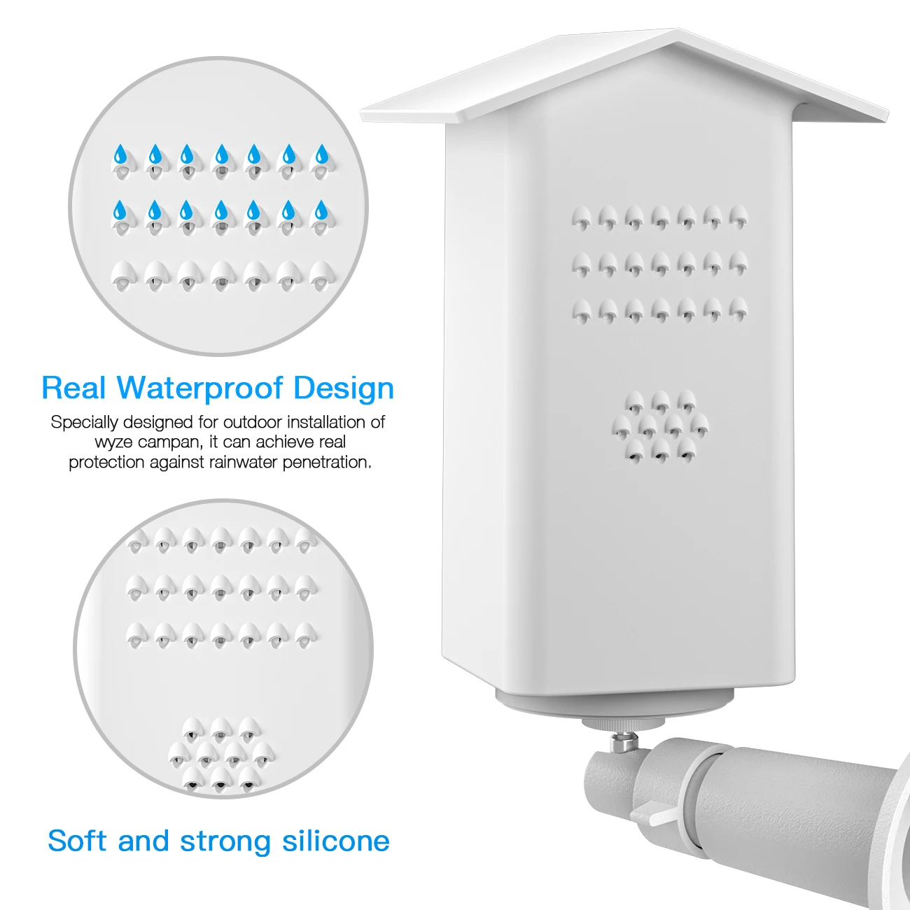 360° Adjustable Wall Mount Bracket for Wyze Cam Pan V2 with Silicon WeatherProof Protective Skin Cover