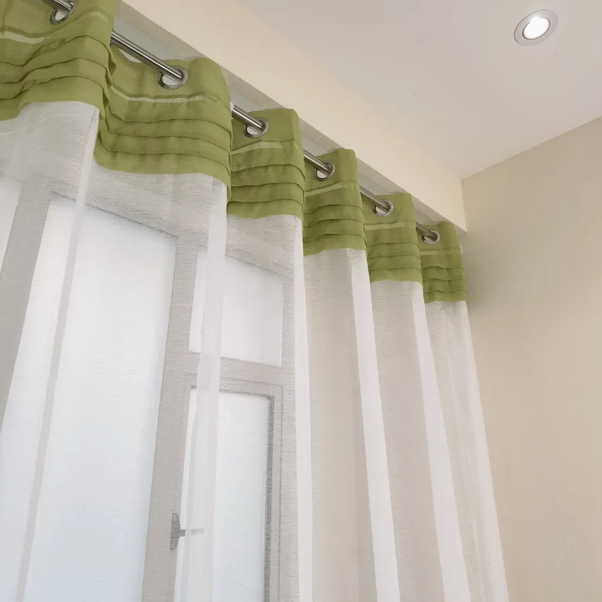 

Super Soft Great Hand Feeling White Tulle Curtains for Living Room Decoration Modern Solid Green Sheer Voile Kitchen