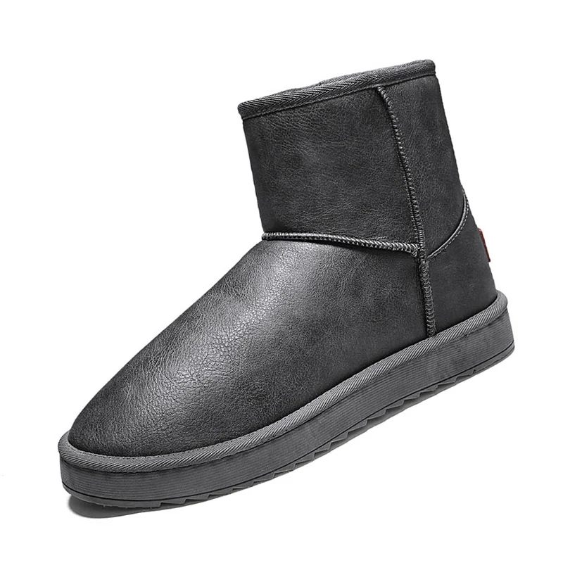 Bota Masculina/Новое поступление года; мужские ботинки на меху; теплая зимняя мужская рабочая обувь; модная обувь на резиновой подошве; размеры 39-45 - Цвет: GREY-3