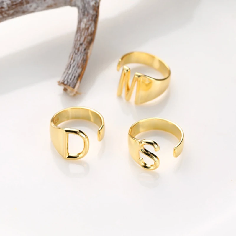 Новое модное Стильное кольцо для женщин золотистого цвета с надписью A Z открытие