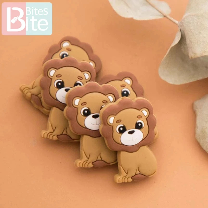 100 шт Детские Силиконовые Бусины лев Король мультфильм beadsfair класс силиконовый Прорезыватель для соски цепи Детская Подвеска Ожерелье Товары для малышей