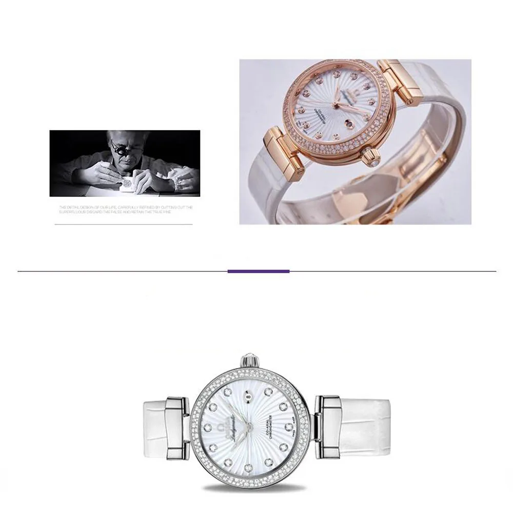Подходит для OMEGA butterfly flying bird nest LADYMATIC вогнутый интерфейс серии Складная Пряжка 16 мм женские часы ремешок
