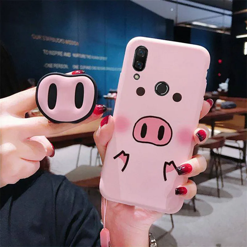Для Xiao mi Red mi Note 7 6 5 Pro 5A 4X5 Plus 4A 7 mi A1 5X A2 6X8 Lite 9 SE 6 чехол s Pig Nose мягкий чехол из ТПУ с ремешком для телефона