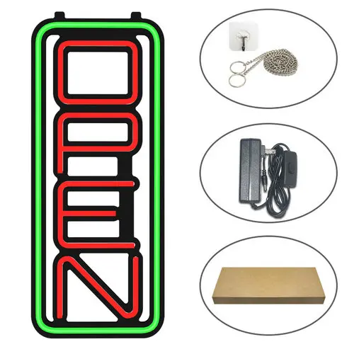 Green Red Vertical 8 ''x 19'' WORLD-DECO прямоугольной формы белый цвет неоновый открытый знак бизнес светильник ing устойчивый светильник с мировым адаптером - Цвет: Green Red Vertical