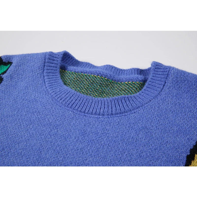 

Vintage Print Sweaters Women Oversize Casual 2020 Autumn Winter Warm Knitted Pullovers Long Sleeve Jumper Female Sweaters Tops