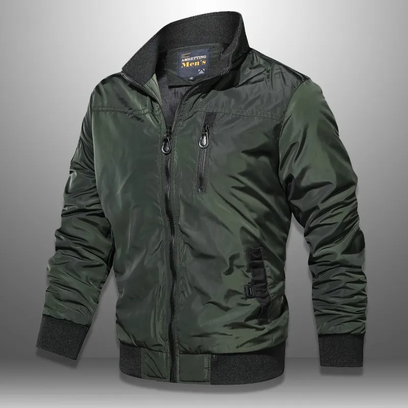 Autumn Military Bomber Jacket Men Slim Fit 2019 Winter Casual Mens Solid Outwear Zipper Coat Man Tracksuit Windproof | Мужская одежда
