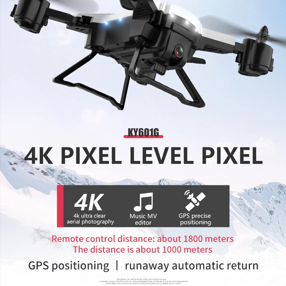KY601G фотография ABS складной двойной gps 4K HD usb зарядка светодиодный светильник Интеллектуальный FPV Дрон пульт дистанционного управления wifi воздушный вид