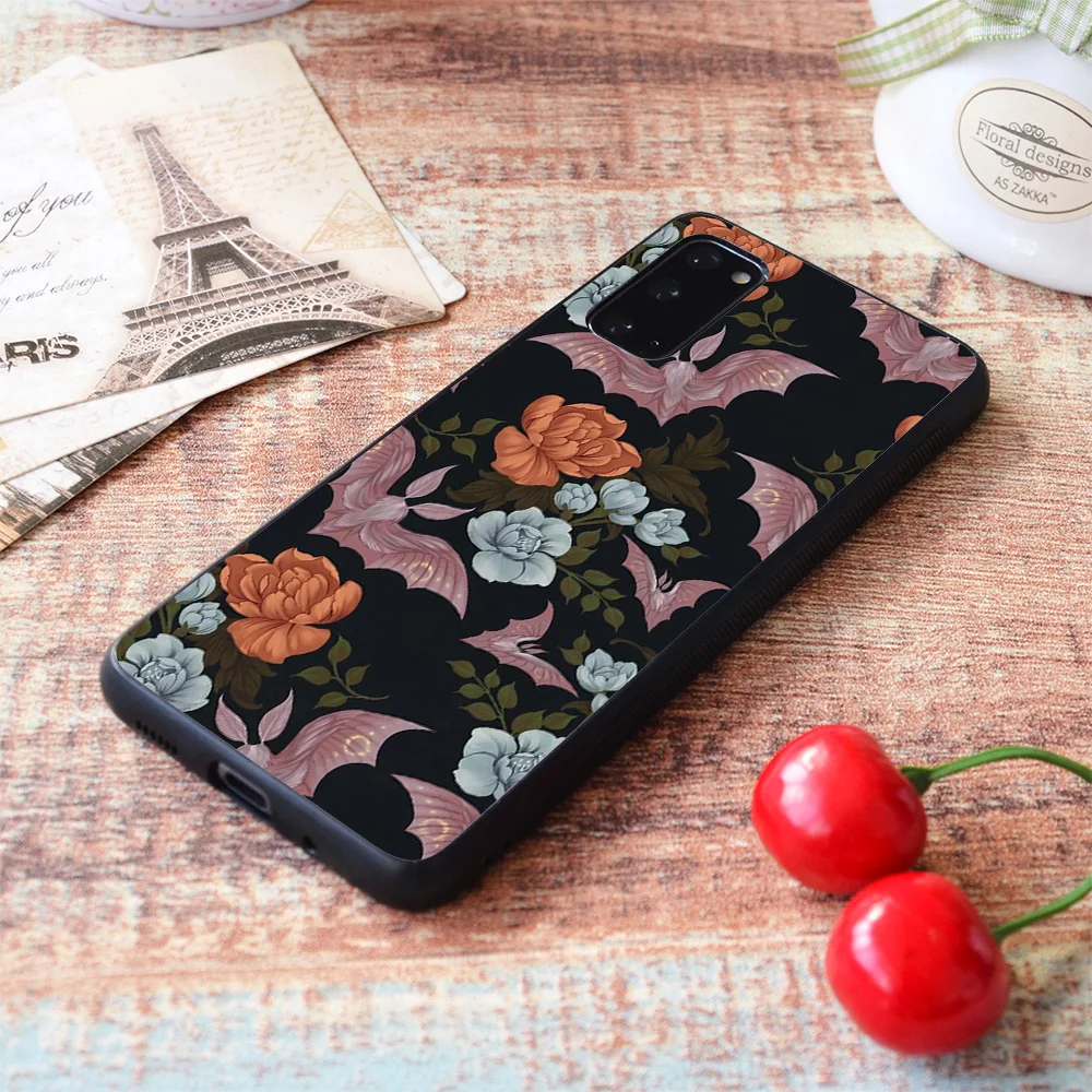 

For Samsung Galaxy Botanical-moths and night flowers Soft TPU border Samsung Galaxy Case