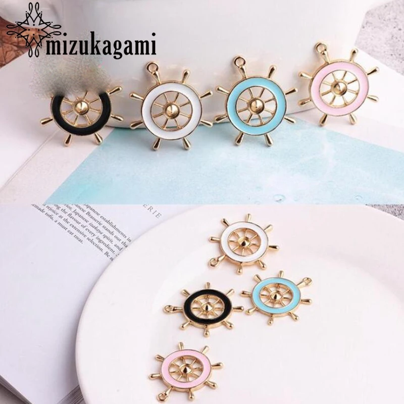 

Подвески из цинкового сплава с эмалью, 10 шт./лот, фурнитура для изготовления модных ювелирных изделий своими руками, аксессуары