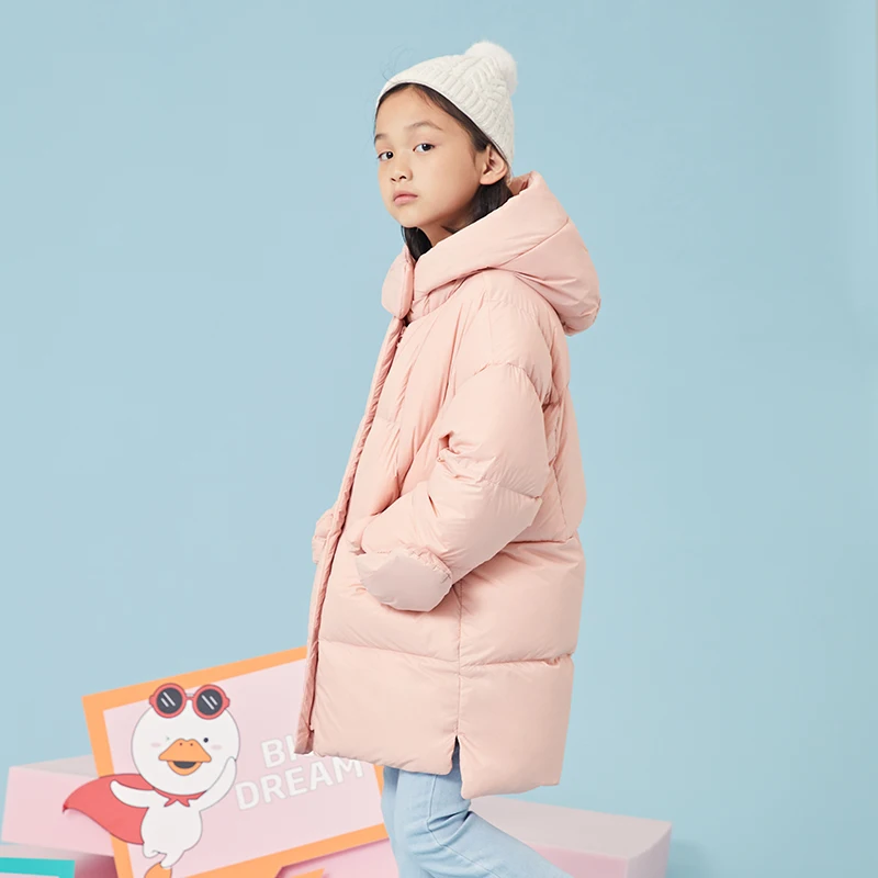 

CHERICOM New down jacket 2020 new girls' mid-length soft bread jacket gloves Y25T813Y