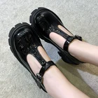 Туфли Лолита Мэри Джейн на высоком каблуке 6 см, Студенческая обувь для студенток колледжа, униформа JK, туфли из искусственной кожи на платформе с ремешком на щиколотке