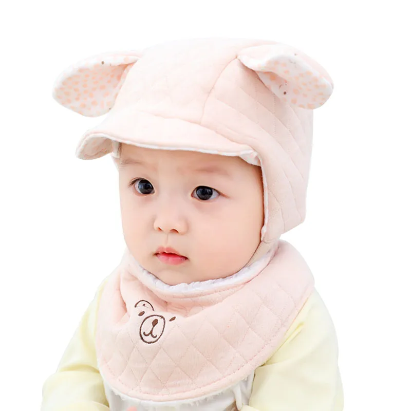 Light Pink Hat Новинка; детская шапка с героями мультфильмов; зимняя плотная детская шапка для девочек с ушками; детская шапочка; шапка для мальчиков; Шапки для малышей - Цвет: Light Pink Hat