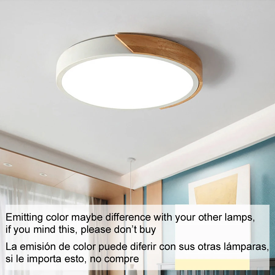 $22.81 Home Decorative Led Ceiling Lamps Nordic Wall Surface Mounted Wood Iron Led White Black Ceiling Light Plafonnier Lampa Sufitowa