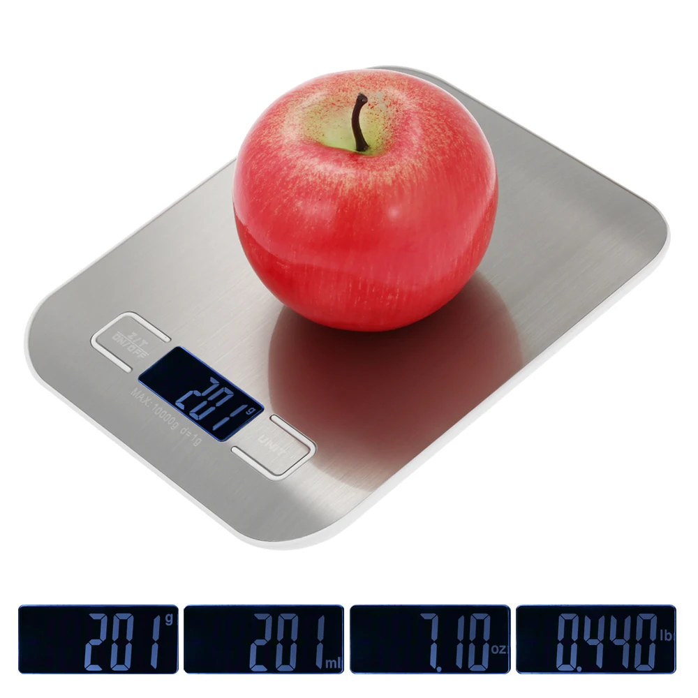 

Бытовые кухонные весы, электронные на 5 кг/10 кг 1 г с тонким ЖК-дисплеем для кухни, почты
