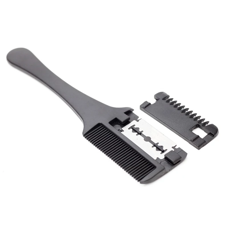 Расческа для стрижки 1 шт. черные кисти волос с ручками и лезвиями бритвы триммер