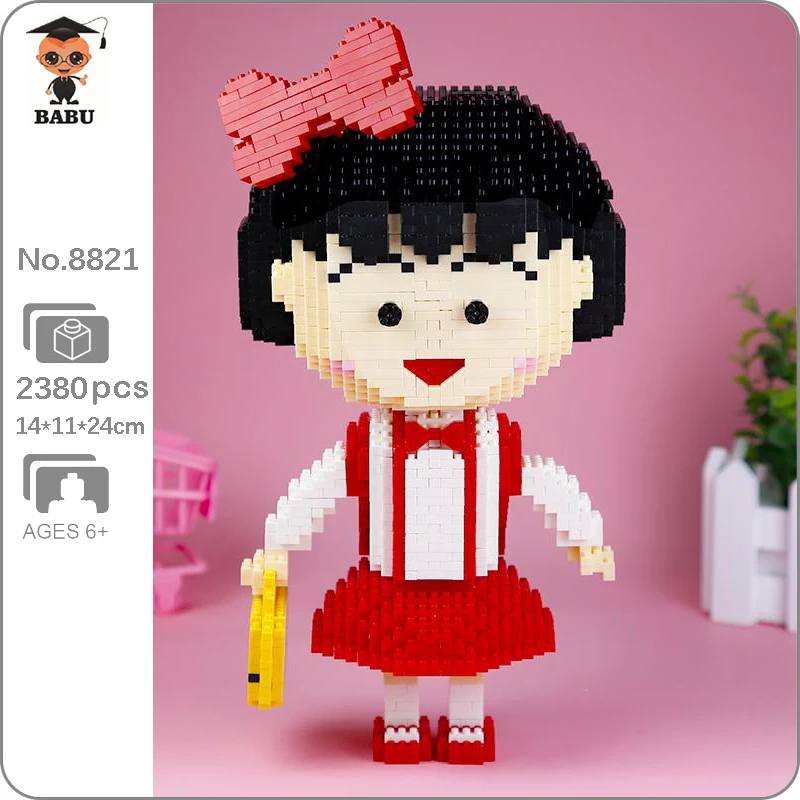 Babu 8821 Аниме Сакура момомоко школьная сумка 3D модель DIY Мини Алмазные блоки