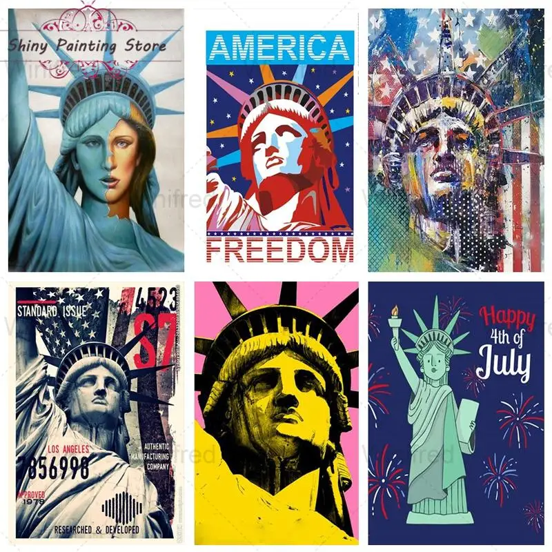 

5D DIY Diamond Painting Statue of Liberty Abstract Picture Full Square Round Diamond Mosaic Cross Stitch Kit Diamond Embroidery