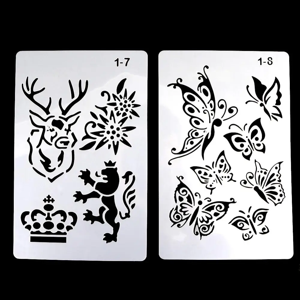 

12 Design DIY Painting Template Hollow Graphics Home Wall Painting Decoration Scrapbook Album Diary Drawing Embossing Stencils