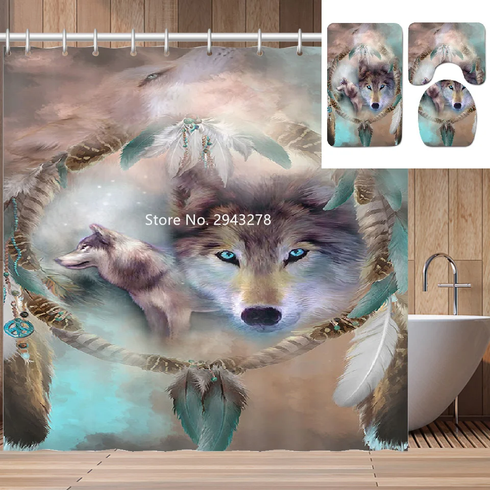 

Waterproof and Mildew Proof Washers with Hook Shower Curtain Floor Mat Toilet Mat Sunflower Cactus Pattern Bathroom Decoration