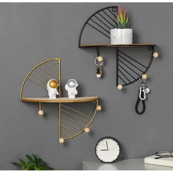 

1pc Wall Shelf Iron Floating Shelf Wall Mount Organizer Rack Bookshelf for Bedroom Living Room Bathroom Office