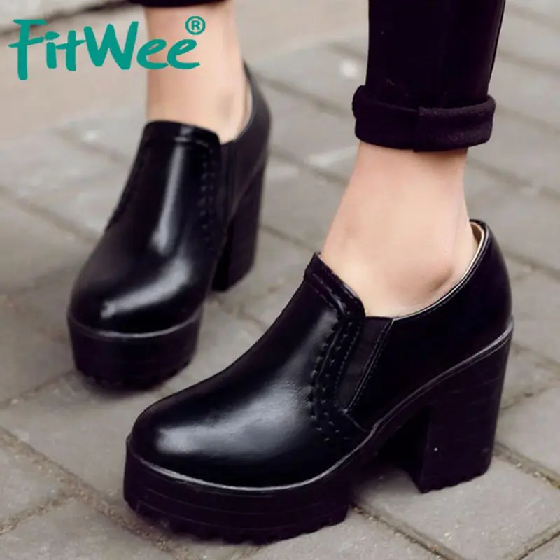 Размеры 34-46 женские ботильоны Винтажная обувь на высоком квадратном каблуке для