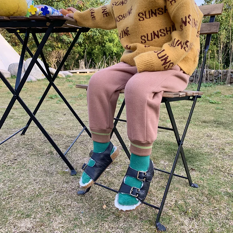 Зимние трикотажные спортивные штаны для мальчиков теплые девочек утепленные