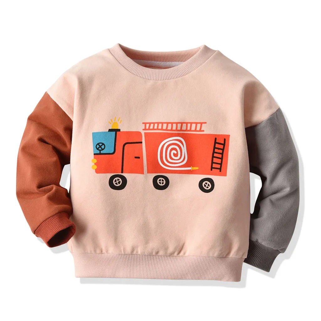 Sweatshirts To School Fashion Boys Girls Long Sleeve Cartoon Print Warm Coat Autumn Cotton Children Tops Outwear Y819 |