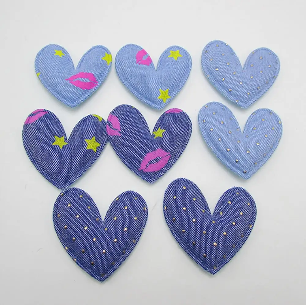 40mm 48mm Denim star Crown Heart Rabbit Patch Padded Applique for Decoration Clothing DIY Baby Garment Accessorie Headwear | Украшения и