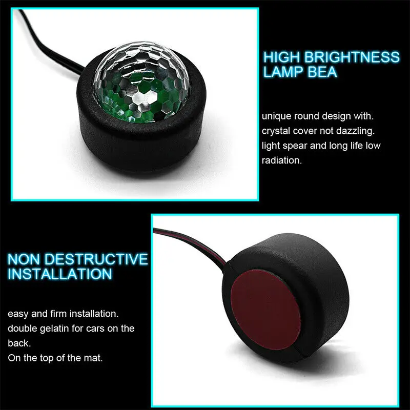 USB автомобильная светодиодная атмосферная лампа Звуковое управление внутреннее