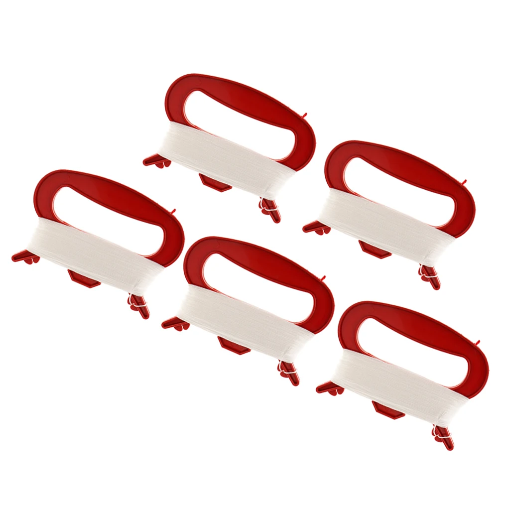 

5pcs/set Kite Handle with Line String - 328ft Durable String for Flying Kite/Camping/Fishing Line - Red