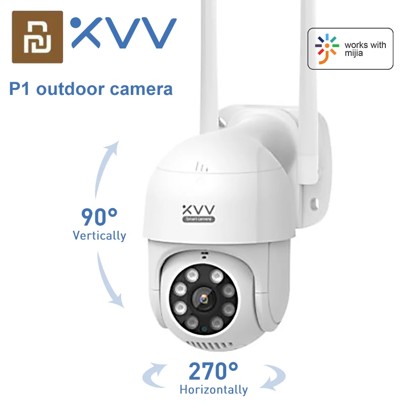 Xiaovv Outdoor Camera 2K Pro 1296P HD Webcam 360 IP Camera IP66 Humanoid Mobile Detect Security Surveillance Wireless Cam For Mi