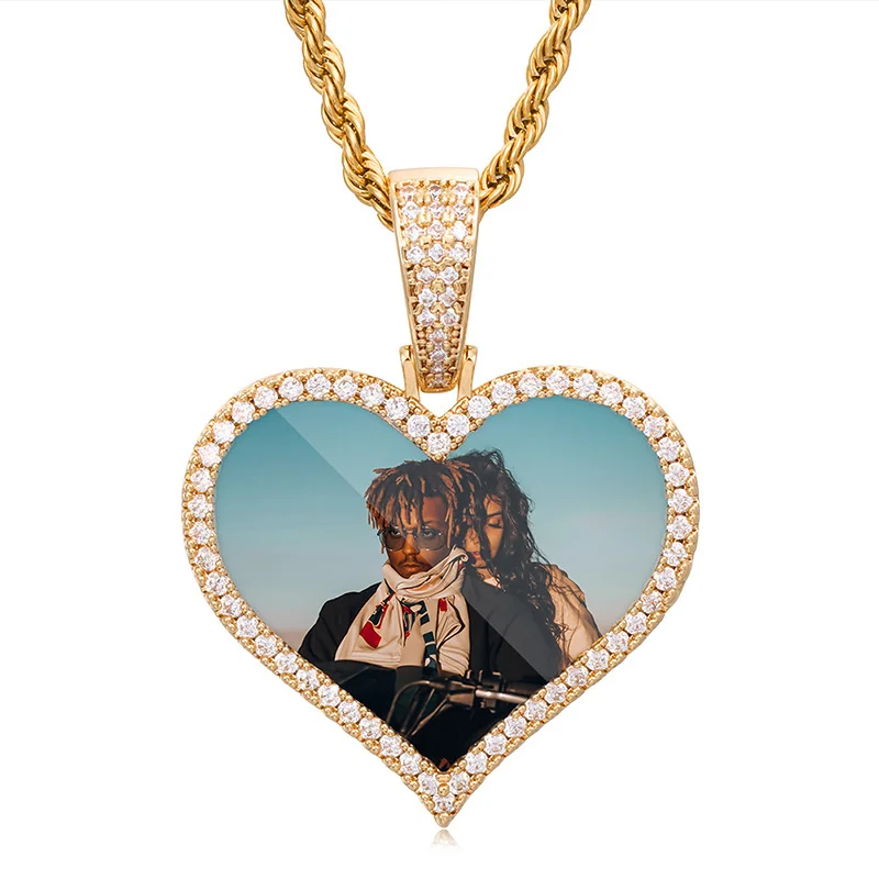 

Photo love shape couple Pendant Necklace Jewelry