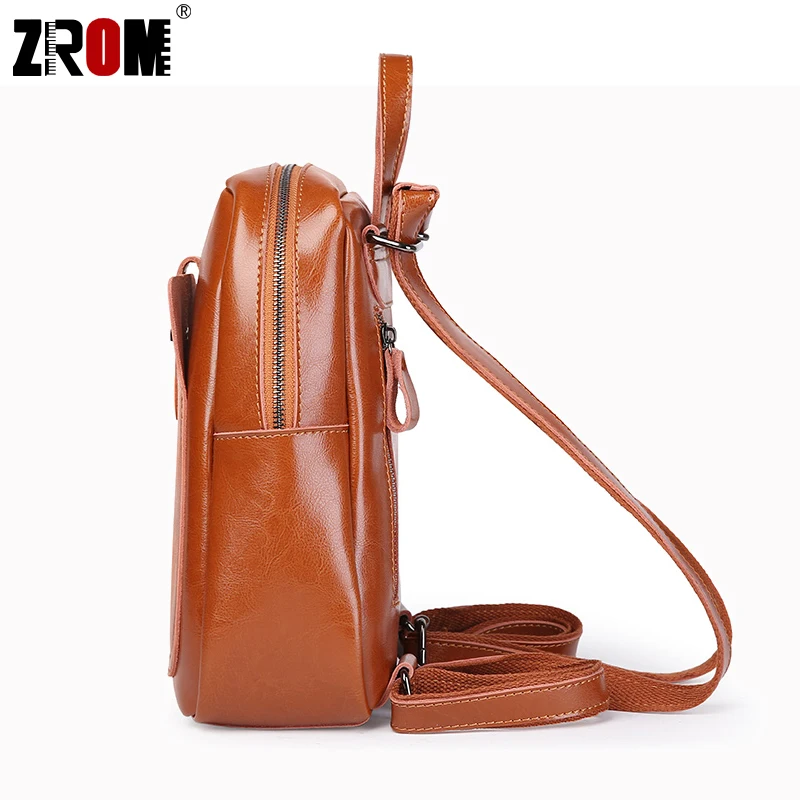Рюкзак женский ZROM из натуральной кожи 2019 натуральный кожаный рюкзак | Багаж и