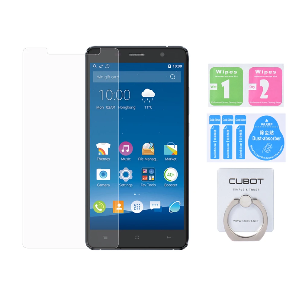2 в 1 костюм посылка закаленное Стекло Экран защитная пленка + кольцо для CUBOT