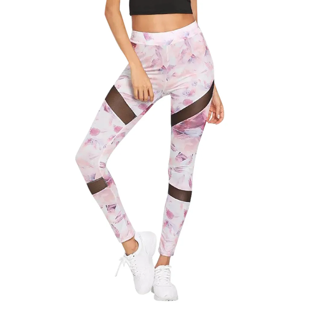 Женские леггинсы для йоги спортивные штаны бега спортивная одежда эластичные